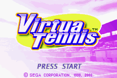 Virtua Tennis title screen for GameBoy Advance